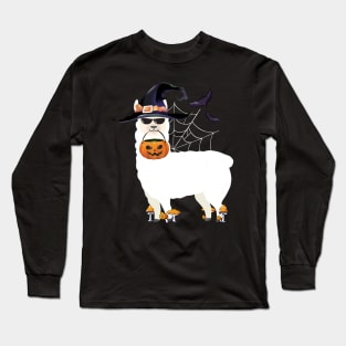 Happy Llamaween funny Halloween Llama costume gift Long Sleeve T-Shirt